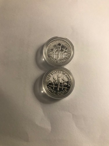 (2) 1962 Roosevelt Dime 90% Silver GEM PROOF in coin capsules. - Picture 2 of 4