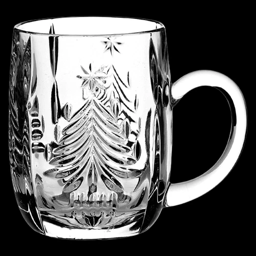 MIKASA CRYSTAL MUG CUP Christmas Tree 