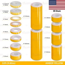 Roll Vinyl Pinstriping Pin Stripe Line Adhesive Tape Decal Sticker AMBER YELLOW