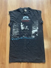 Vintage 1975 John Lennon Rock N Roll Sleeveless Shirt S Rare Original Beatles