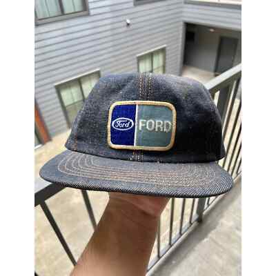 70’s New Era トラッカーキャップ　USA ＭＬ　Ford アメ車 Vintage 70's Era Ford Motors Denim Trucker Hat Snapback Cap