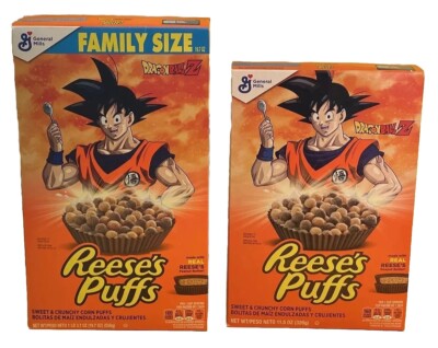 Dragon Ball Z Goku Reese s Puffs Cereal Box Lot Anime Collectible Display Expire