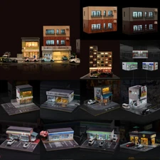 Diorama 1:64 Car Garage Model LED Lighting City Store Scene Display Model Gift