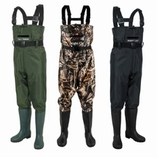 Hunting Fishing Waders Fly Fishing, Waterproof Bootfoot Nylon/PVC, Size 11