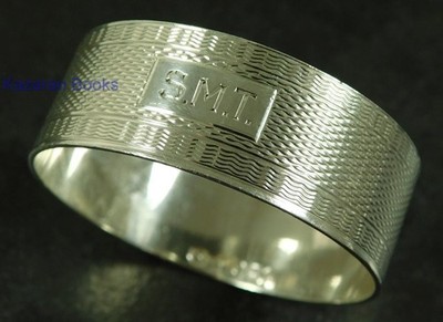 Vintage Sterling Silber Motor gedreht Serviette Serviettenring 1940 saugen