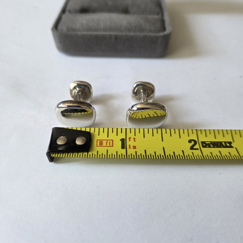 925 Sterling Silver Vintage Modernist Cufflinks - Picture 6 of 8