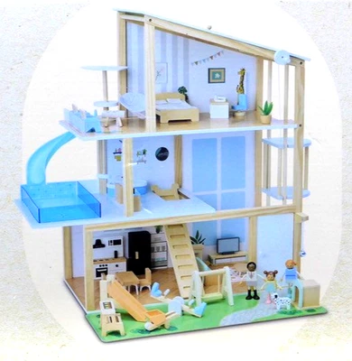 TOYLINO Puppenhaus aus Holz mit Ausstattung ab 3+