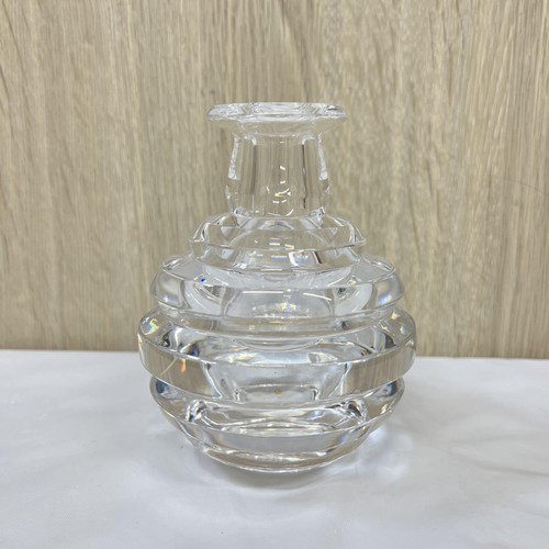 Hoya Crystal Vase, Stripe Design, Crystal Material, 9in Tall, Damaged Box - Picture 3 of 8