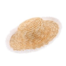 Doll Knitted Straw Hat Miniature Hats for Crafts House Adornment Hand