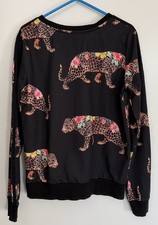 ADIDAS FARM RIO Sweatshirt Womens UK 6 Oncada Leopard Originals Jaguar Trefoil
