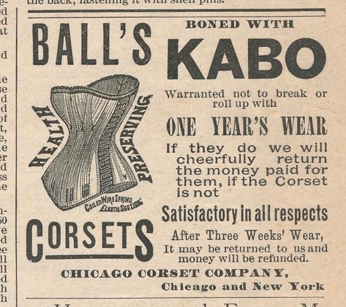 Magazine Ad - 1891 - Chicago Corset Co., Chicago, IL - Ball's Corsets