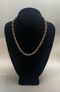 Collar Cadena Cuerda Eslabón Abierto Texturizado Lleno de Oro Ciudades 18.5" 21.5g
