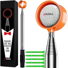 Golf Ball Retriever for Water,Telescopic 12Ft/Stainless Steel Shaft 9Ft Orange