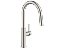 Grifo cocina n quel cepillado con rociador extra ble, arco alto monomando. NUEVO
