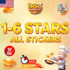 Monopoly Stickers Go 1-6 Stars⭐GOLD Stickers /CHEAPEST PRICES🔥SUPER FAST⚡24/7