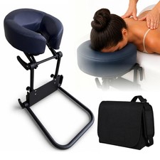 Adjustable Massage Headrest for Bed, 17" Massage Face Cradle for Bed, Blue