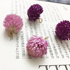 Resin Flower Pendants Pink Purple Real Dried Charms DIY Necklace Earring Jewelry