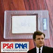 TED KENNEDY Autograph Vintage Cut Signature & JFK's Irish Ambassador Duo * PSA