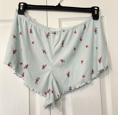 Colsie Women s Green Floral Print Sleep Pajama Lounge Shorts Size Large NWT