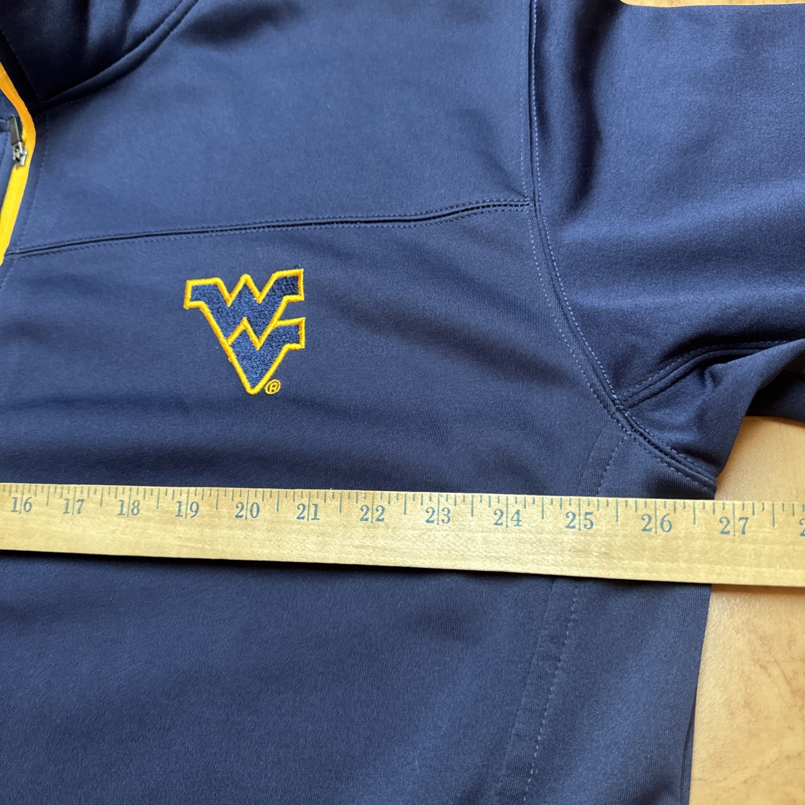 WVU West Virginia Mountaineers Jacket Sz XL Blue Champion Active Sport Logo Mens view 6