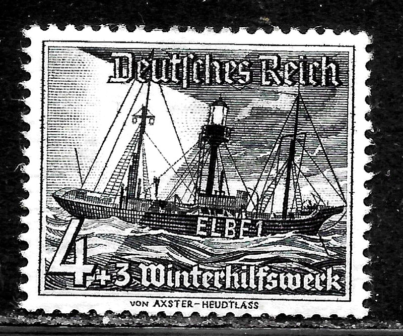 HICK GIRL-MINT  GERMAN  SEMI-POSTAL  SC#B108  LIGHTSHIP  " ELBE1 "     X4447