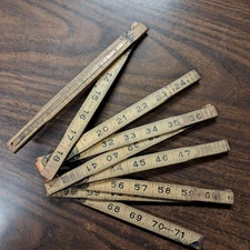 Rare 6 Foot Skokie Extension Rule No.Fr-66 U.S.A.  with 6 inch brass slide out