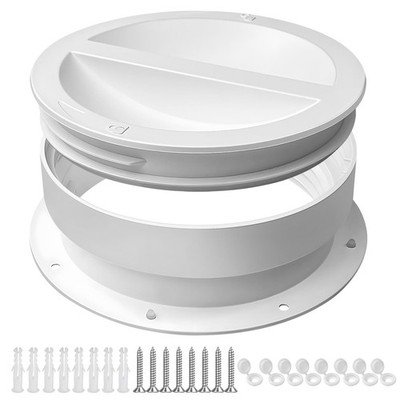 CCTP 1 Set Dual Size Wall Mount Connector for Portable Ac Vent White