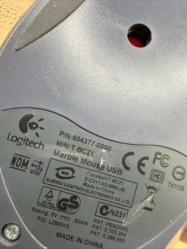 Logitech Trackman Marble USB T-BC21 Trackball Silber Ergonomische Maus - Bild 4 von 4