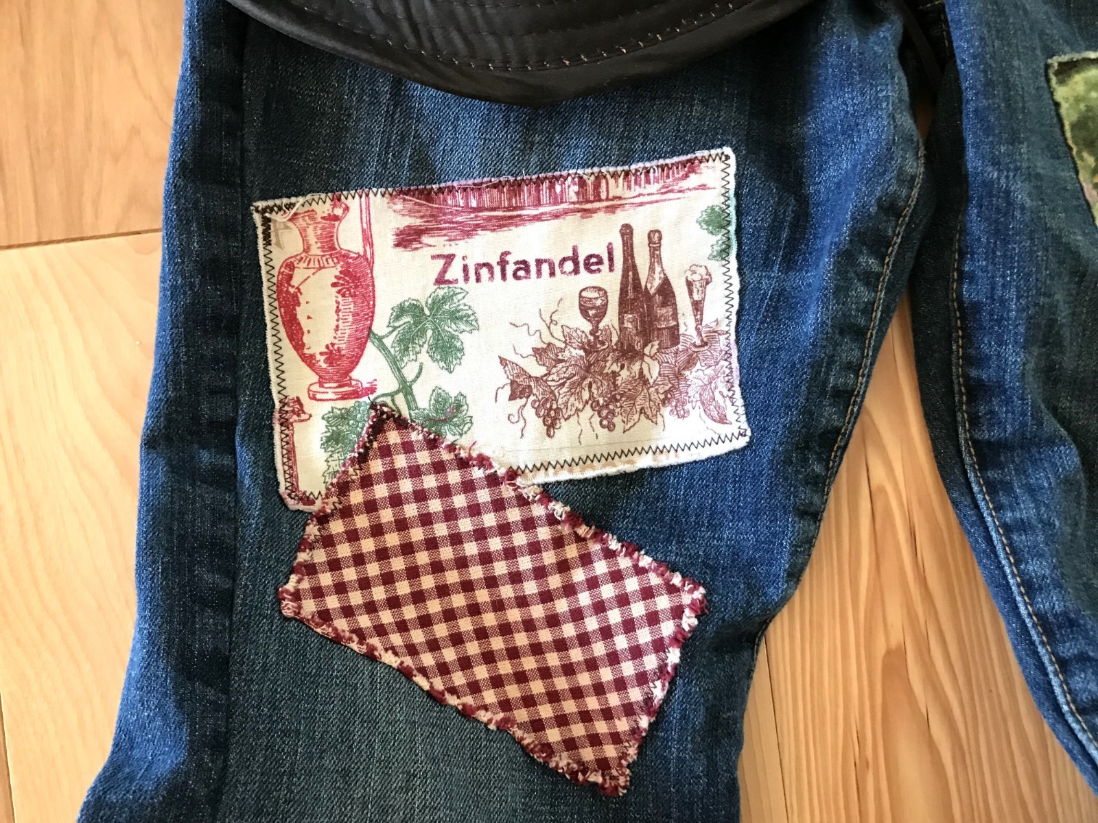 Upcycled Patchwork Jeans, Size 6 Short: Handmade … - image 8