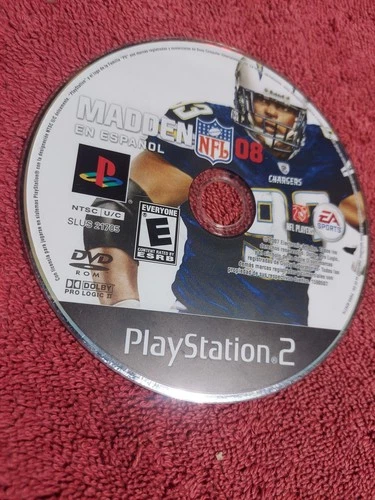 Madden NFL 08 PS2  En Español (Spanish) Sony PlayStation 2 DISC ONLY. Free Ship!