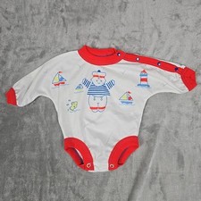 Vintage Carter's Baby Boy Sailor One Piece Newborn 0-3 Months