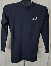 Under Armour Women's Large Crew Base Layer Shirt Black Long Sleeve Coldgear