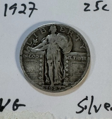 1927 Standing Liberty 25¢ Quarter VG Very Good Free shipping