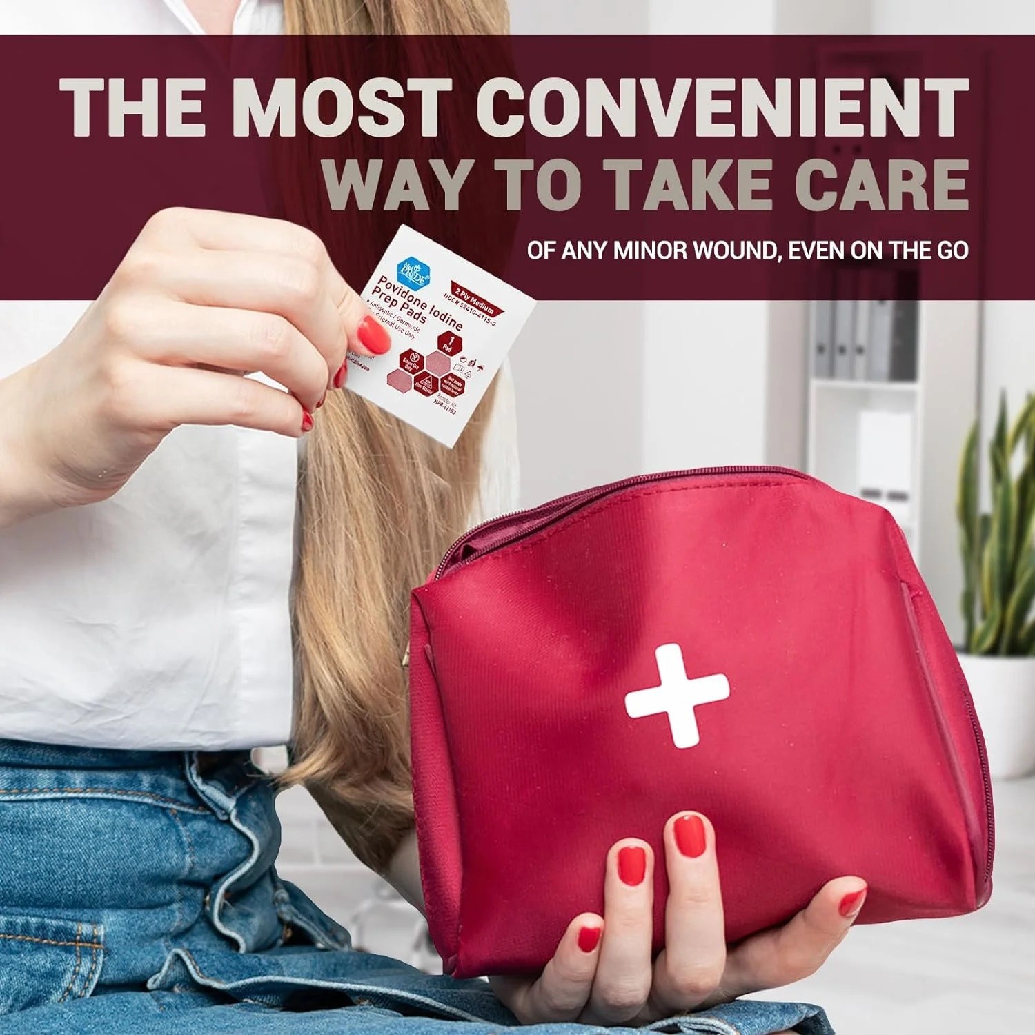 MedPride Povidone Iodine Prep Pads.  Antiseptic Wipes for Wound Care   MPR-41153