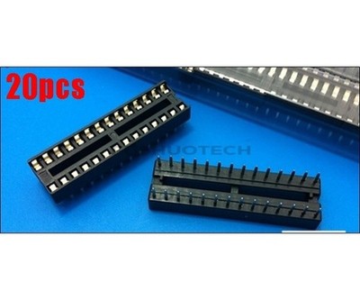 20Pcs 28 Pin 28-Pin Dil Socket Pcb Mount Connector Dip New Ic ir *kk