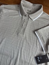 FLX Polo Shirt Men Small Gray URBAN/COMMUTER Collared Stretch Golf Short Slv NEW