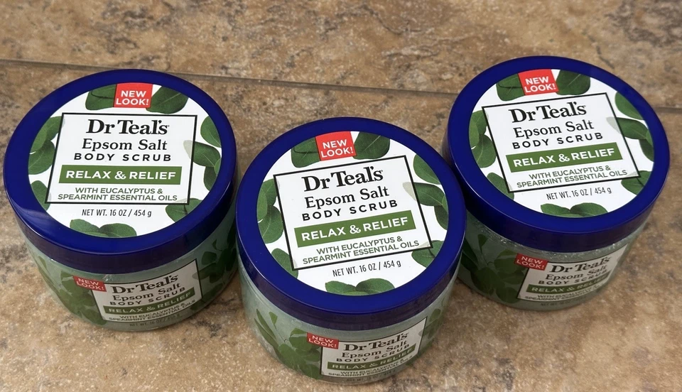 Dr Teal's Epsom Salt Body Scrub, Relax & Relief with Eucalyptus16 Oz (Pack of 3) - Image 2 of 4