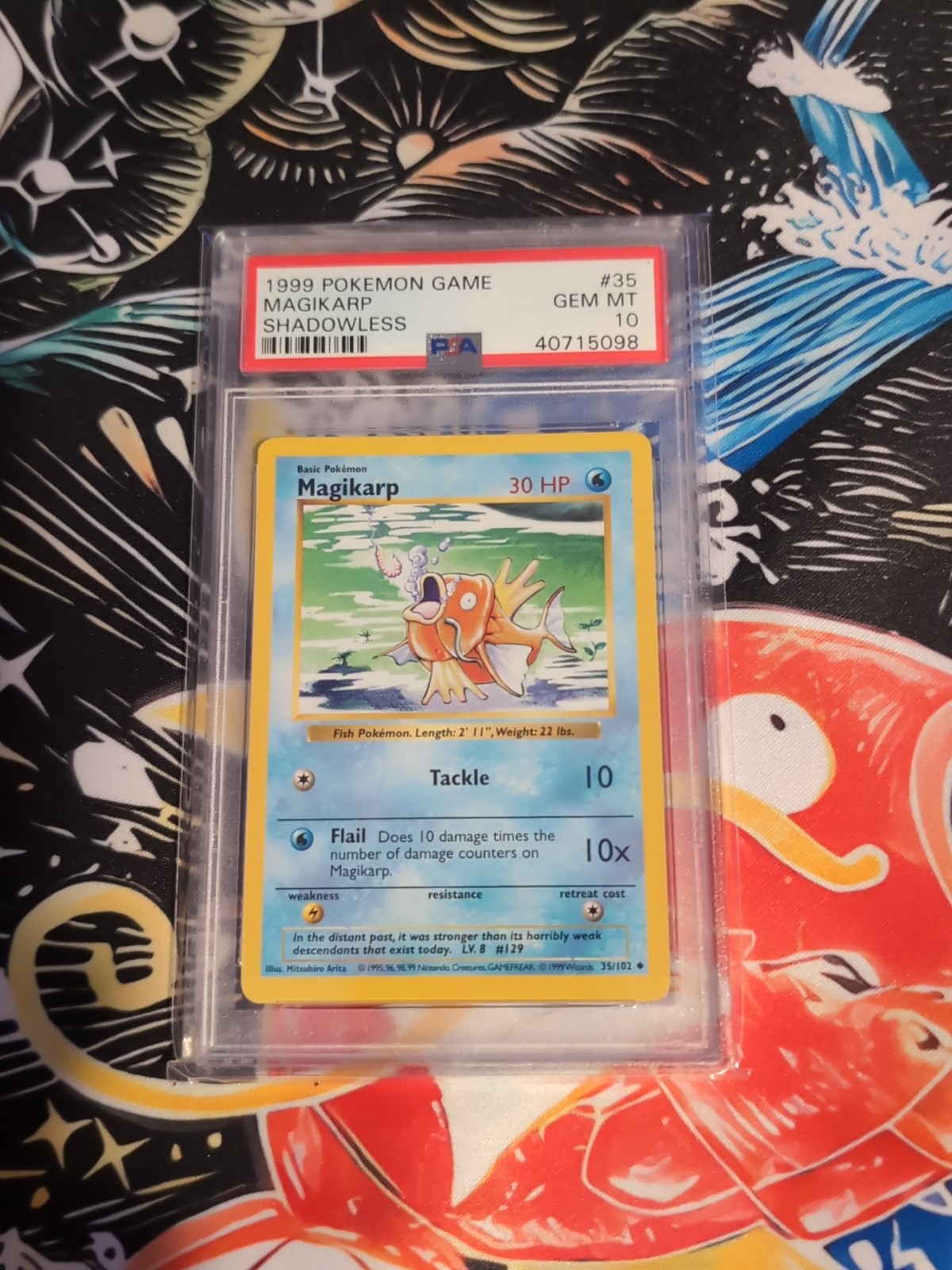 1999 POKEMON GAME BASE SET #35 MAGIKARP SHADOWLESS PSA 10 GEM MINT