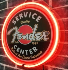 US STOCK Fender Service Center Acrylic 12"x12" Neon Sign Lamp Light Shop Bar MV