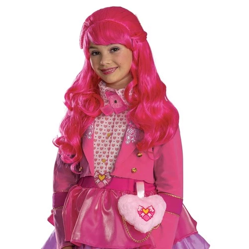 Pink Wig Descendants 5 Disney Fancy Dress Up Halloween Child Costume Accessory