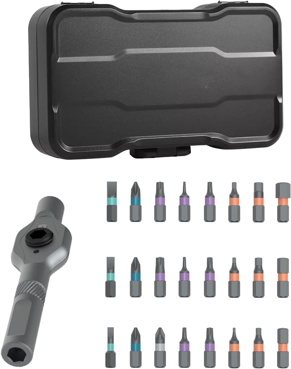 Set Cacciaviti 24 Bit S2 con Manico in Alluminio e Cricchetto High-End