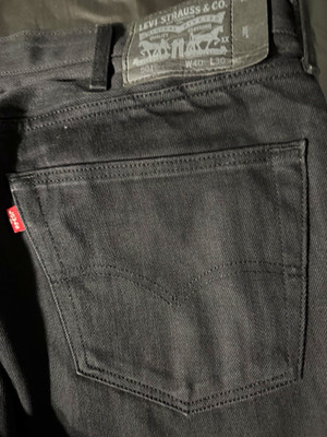 Levi's Men's Black Denim Jeans Straight Regular Fit Mid Rise Button Fly