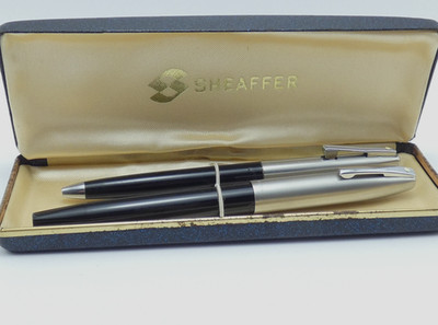 Sheaffer Imperial II schwarz Touchdown Füllfederhalter Set, CT, F Feder *braucht einen Sack*