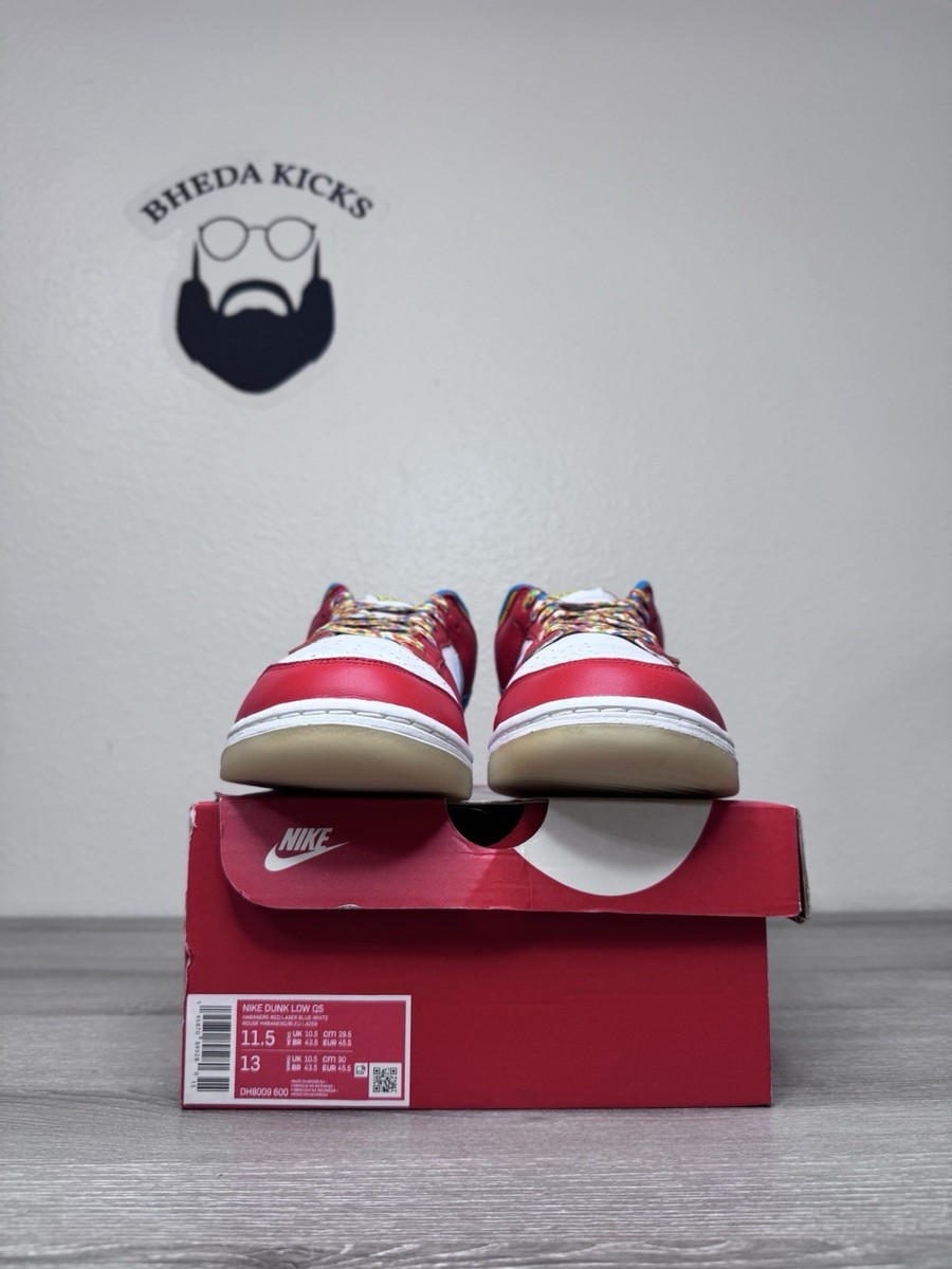 Size 11.5 - Nike Dunk Low x LeBron James x Fruity Pebbles Red for
