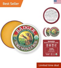 Soothing Organic Sore Muscle Rub - Warming Balm with Cayenne  Ginger, 0.75 oz