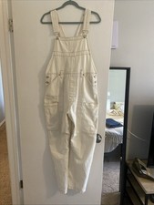 We The Free Women's Jean Overalls Off White Shortall No Size Tag 