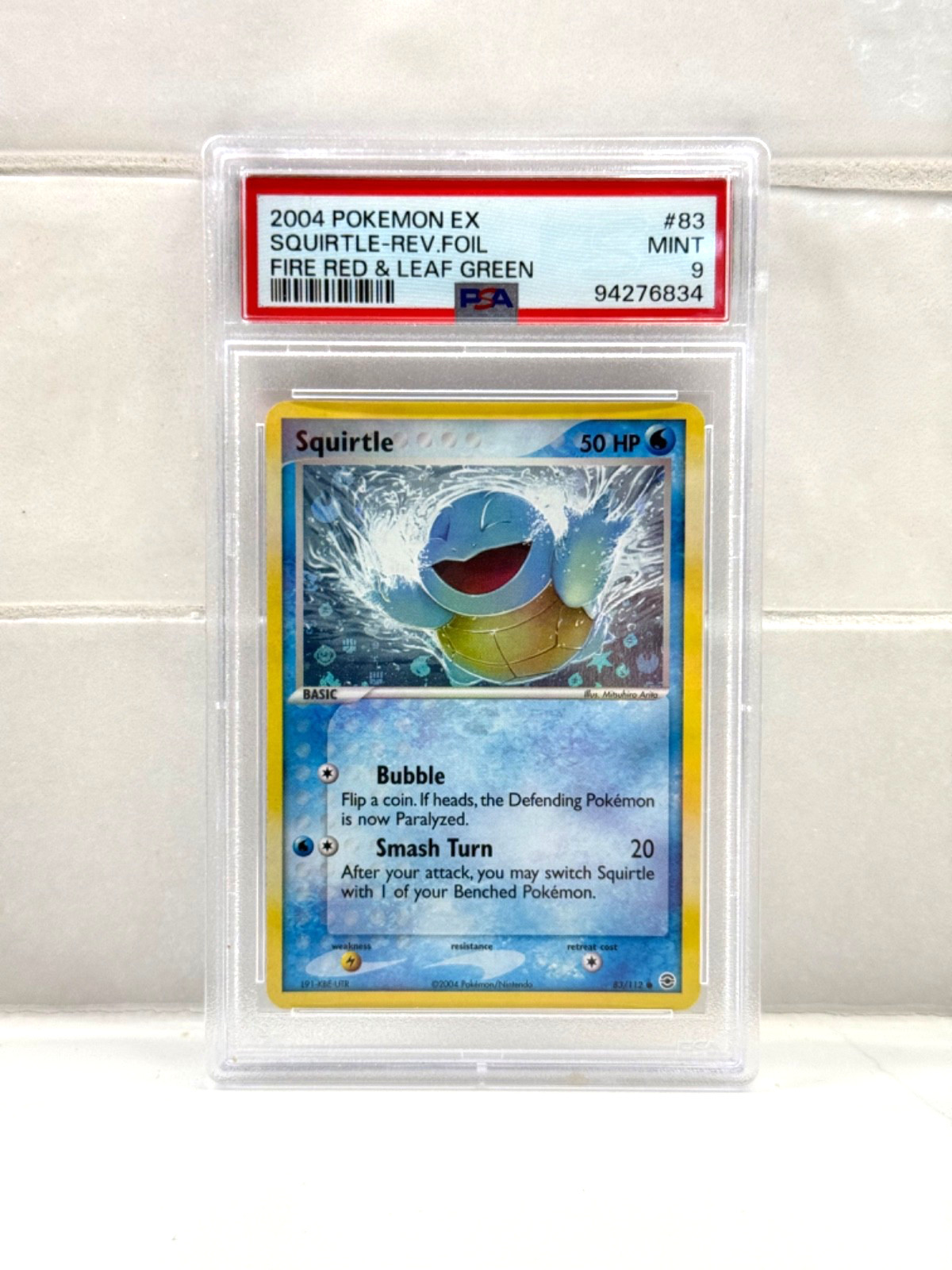 PSA 9  Squirtle #83 Reverse Holo EX Fire Red & Leaf Green 83/112 Pokemon 2004