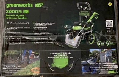 #ad Greenworks Hybrid 60V 3000 PSI at 2.0 GPM Electric Pressure Washer 5128202T $498.95