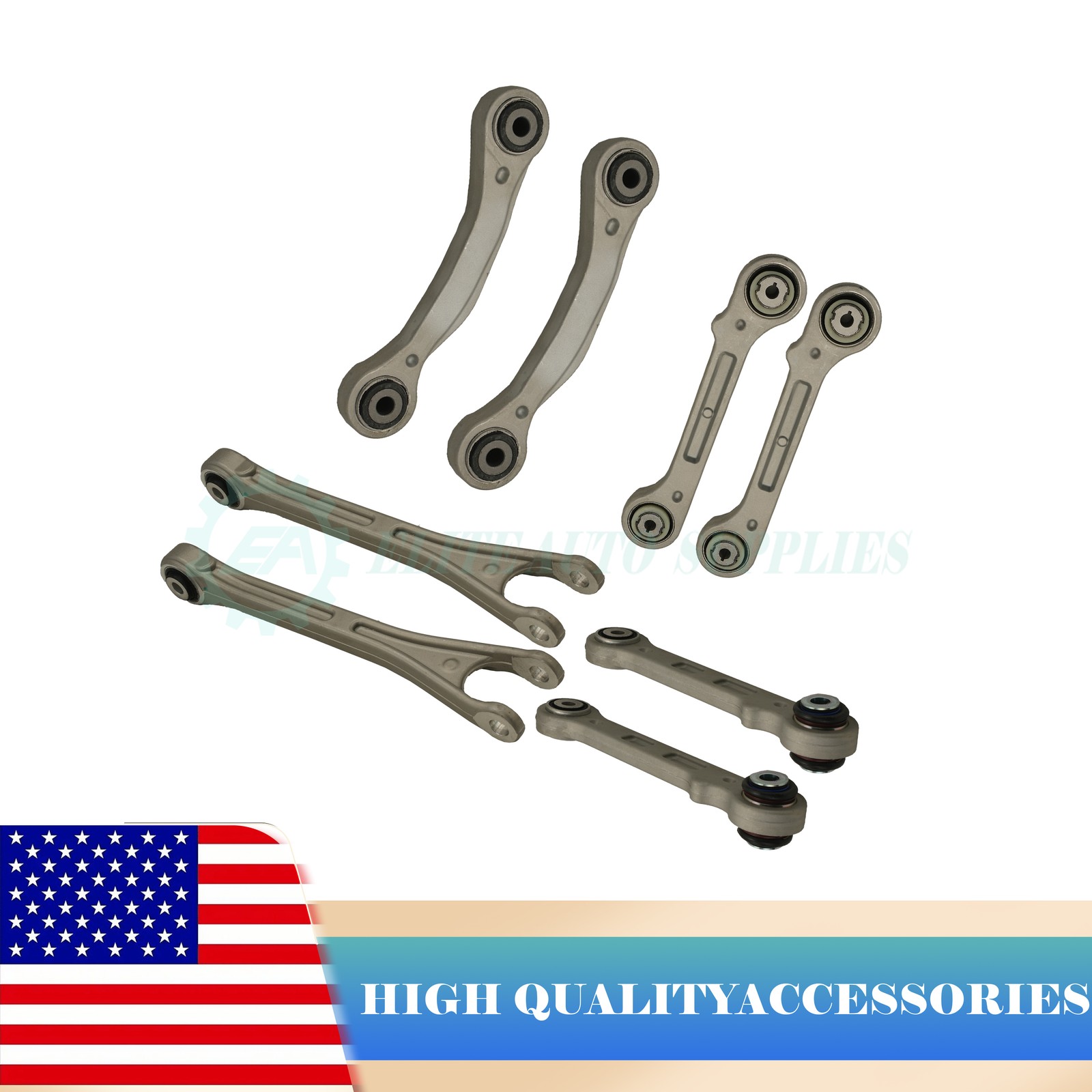 NEW 8PCS Rear Suspension Control Arm Kit Fits 2017+ Maserati Levante