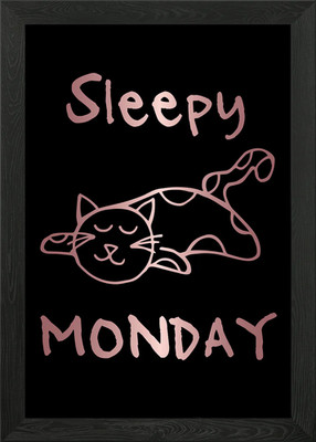 Funny Monday Cat 24 gerahmtes Wandbild Poster Leinwanddruck Bild